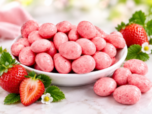 Epres Fehér Csokoládés Mandula ( szamócás ) 100g
